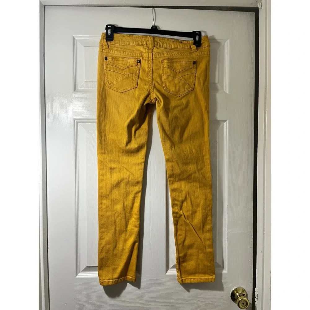 RUE21 Womens Mustard Yellow Skinny‎ Jeans Low Rise Size 7/8R Cotton Blend